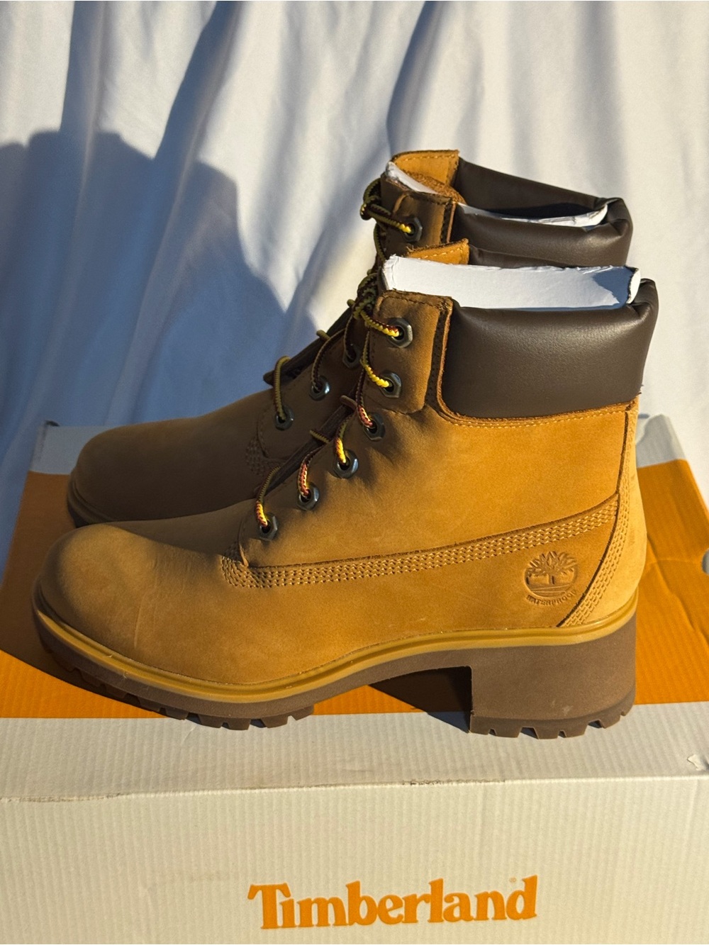 Timberland Women's Wheat Nubuck Lace-Up Ankle Boots with Padded Collar